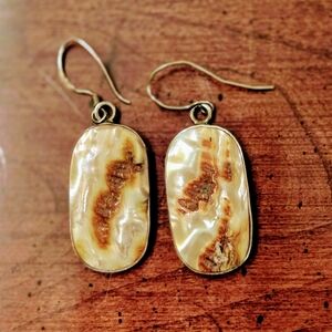 Elegant MOP 925 Sterling Silver Dangle Earrings